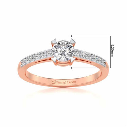 Indulgence Solitaire Silver Ring - Rose Gold - Image 5