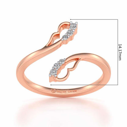 Fronds Silver Ring - Rose Gold - Image 5