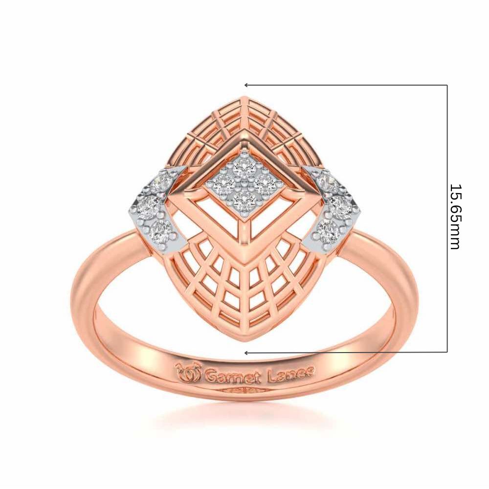 Charm Mesh Silver Ring - Rose Gold - Image 5