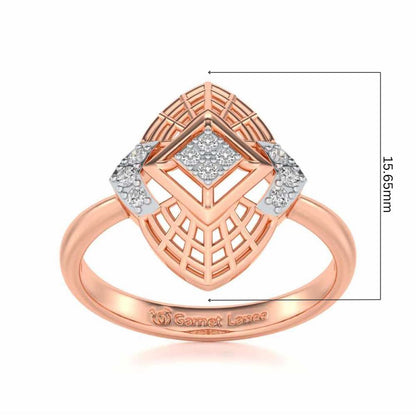 Charm Mesh Silver Ring - Rose Gold - Image 5