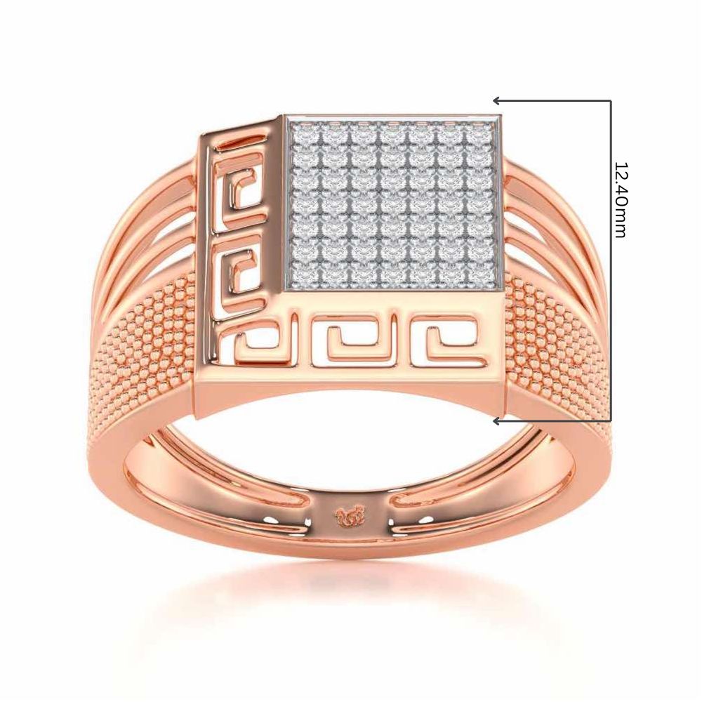 Saransh Silver Ring For Men - Rose Gold - Image 5