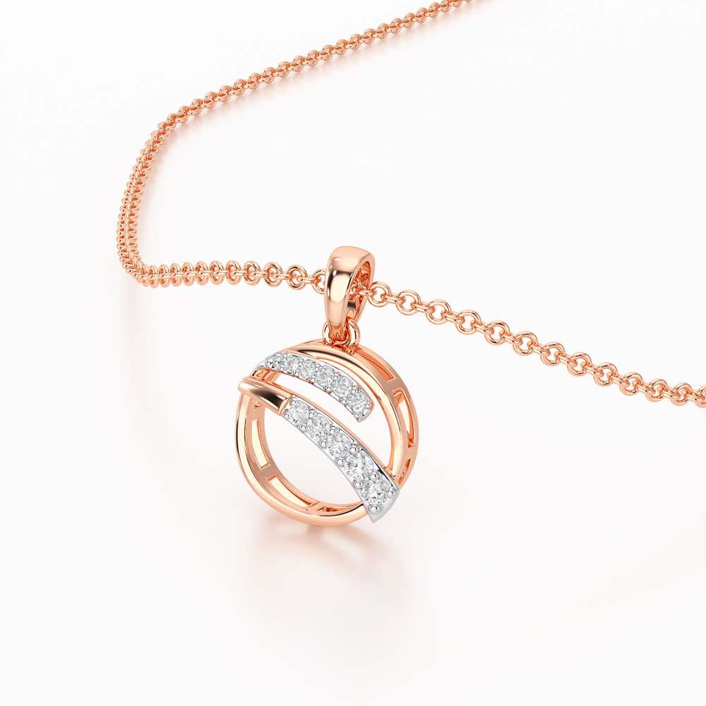 Celeste Sparkle Silver Pendant - Rose Gold - Image 2
