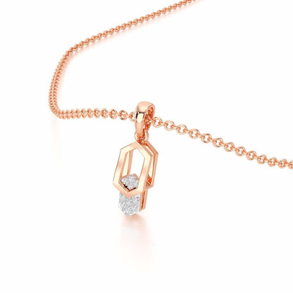 Soft Glow Silver Pendant - Rose Gold - Image 2