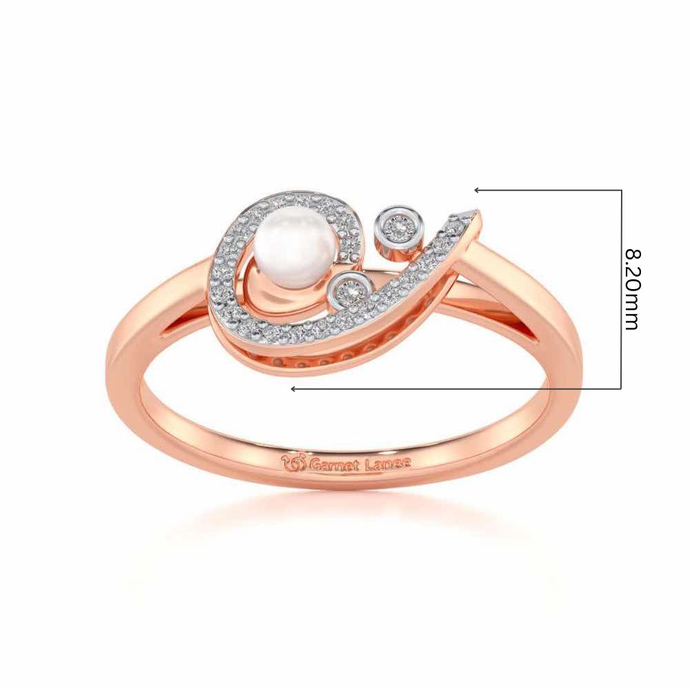 Spin-in Silver Pearl Ring - Rose Gold - Image 5
