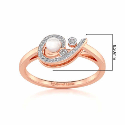 Spin-in Silver Pearl Ring - Rose Gold - Image 5