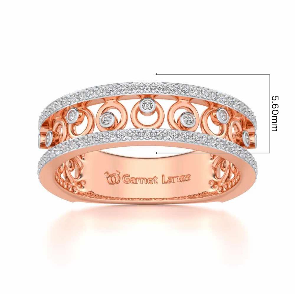 Rolling Eyes Silver Band Ring - Rose Gold - Image 5