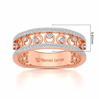 Rolling Eyes Silver Band Ring - Rose Gold - Image 5