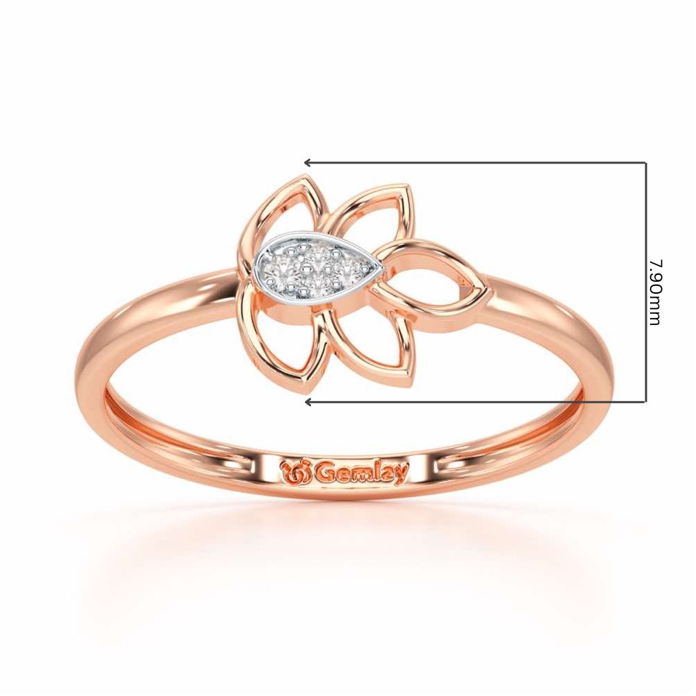 Side Vine Silver Ring - Rose Gold - Image 2