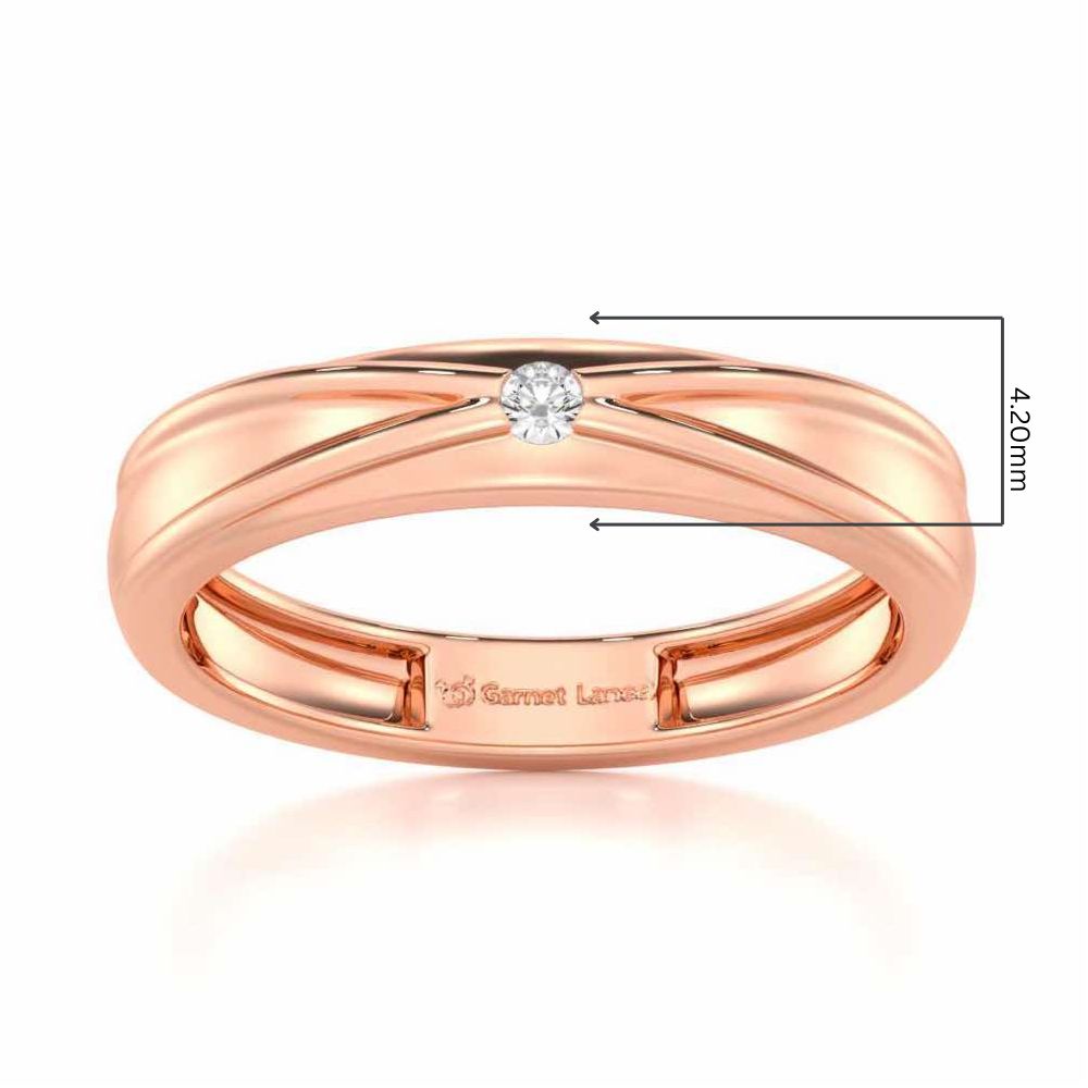 Stalwart Gem Men Solitaire Ring - Rose Gold - Image 5