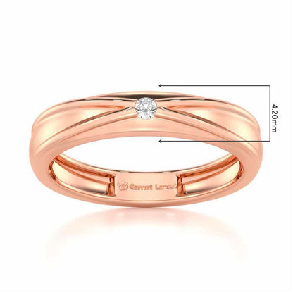 Stalwart Gem Men Solitaire Ring - Rose Gold - Image 5