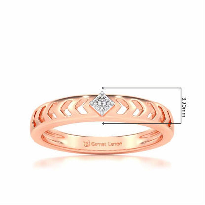 Rapturous Solitaire Silver Ring - Rose Gold - Image 5
