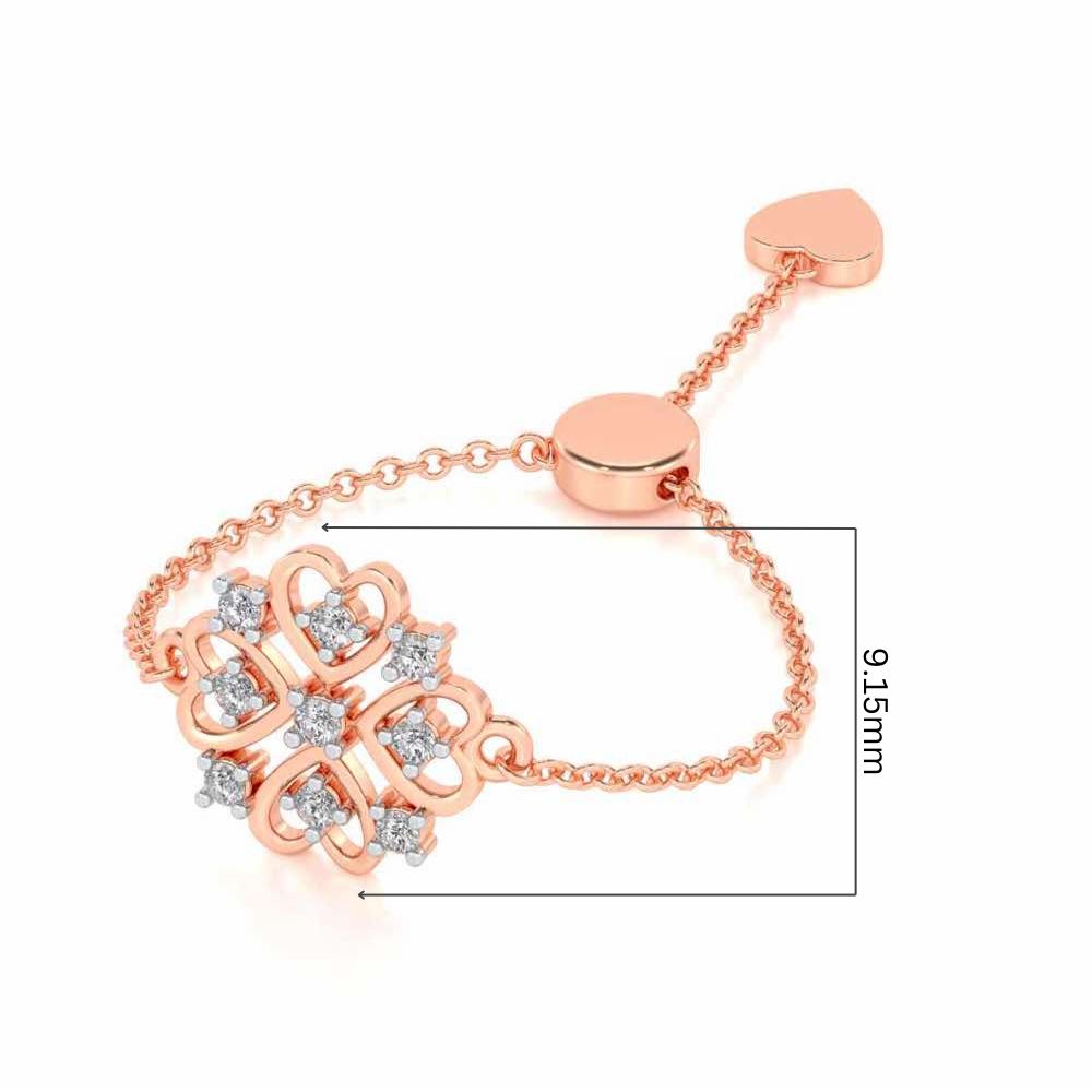 Bloom Adjustable Silver Ring - Rose Gold - Image 5