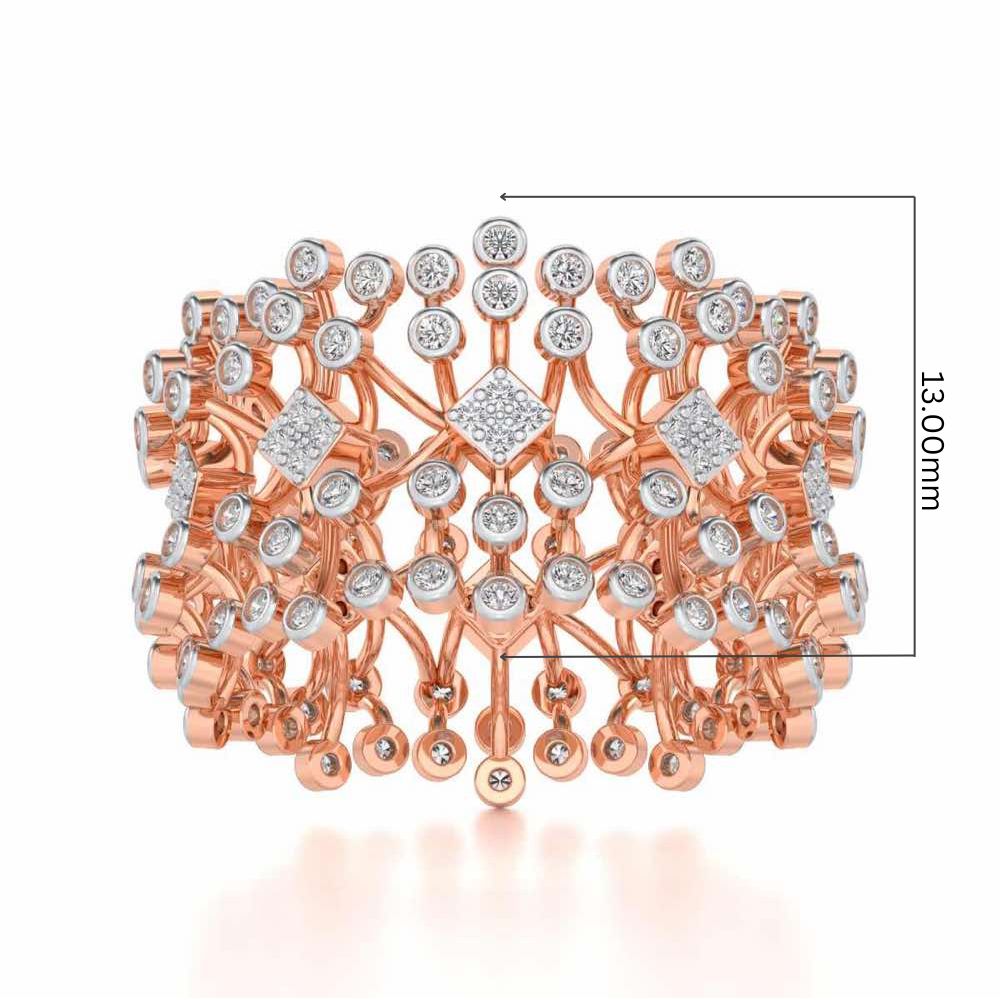 Gorgeous Vine Silver Band Ring - Rose Gold - Image 5