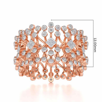 Gorgeous Vine Silver Band Ring - Rose Gold - Image 5