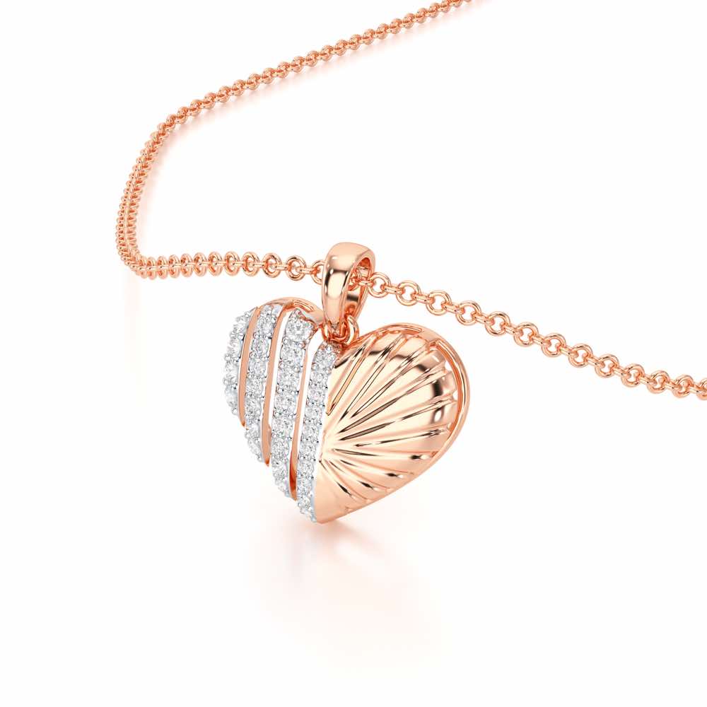 Heart Grace Silver Pendant - Rose Gold - Image 2