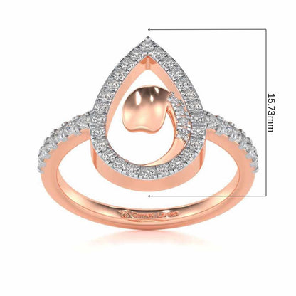 Drop Shine Silver Ring - Rose Gold - Image 5