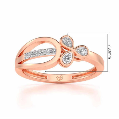 Daksha Silver Ring - Rose Gold - Image 5