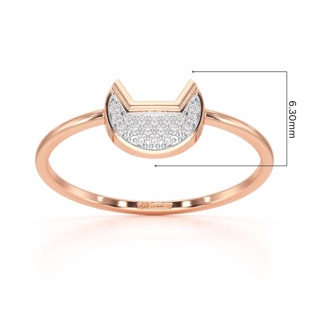 Sparky Feline Silver Ring - Rose Gold - Image 5