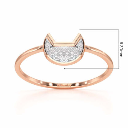 Sparky Feline Silver Ring - Rose Gold - Image 5