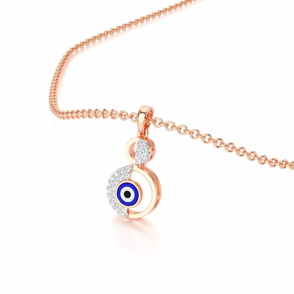 Evil Eye Sentinel Silver Pendant - Rose Gold - Image 2
