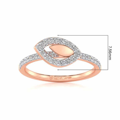 Dainty Leaf Silver Ring - Rose Gold - Image 5