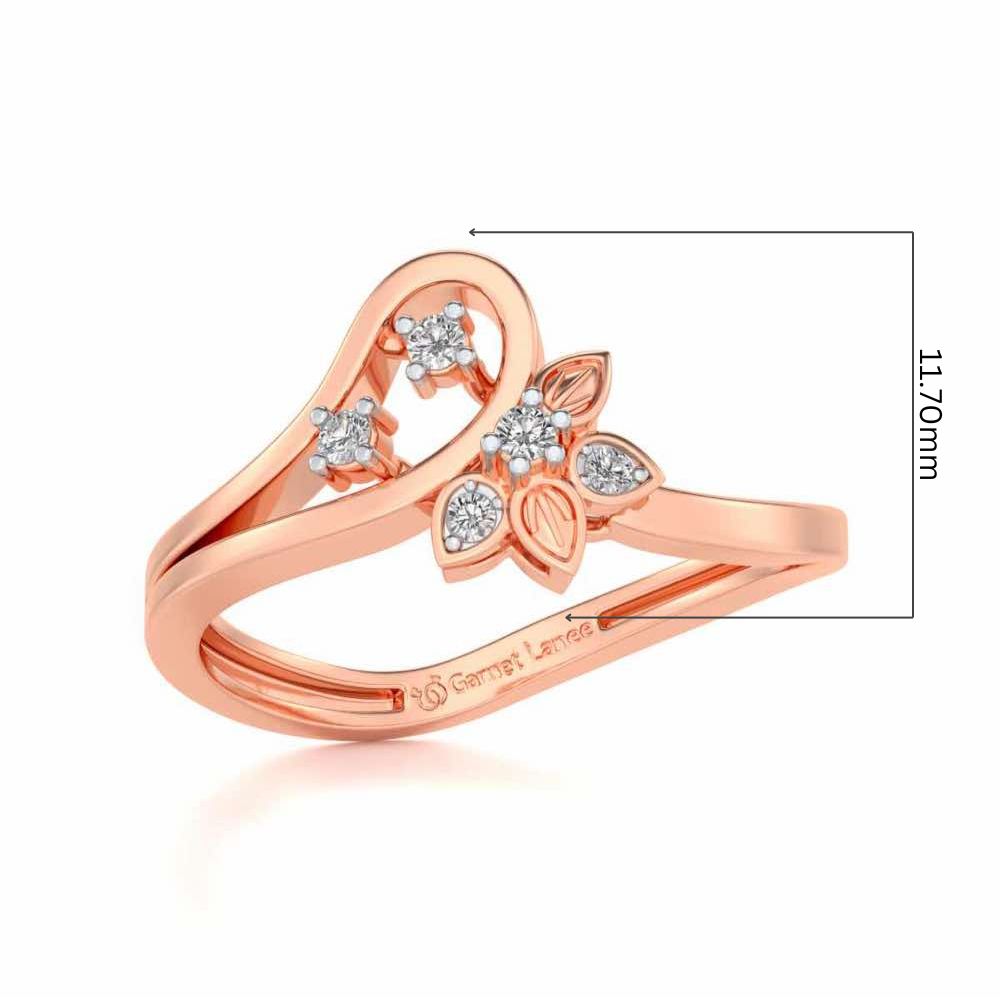 Imposing Flower Silver Ring - Rose Gold - Image 5