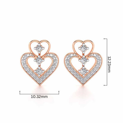 Aaravi Silver Earrings - Rose Gold - Image 4