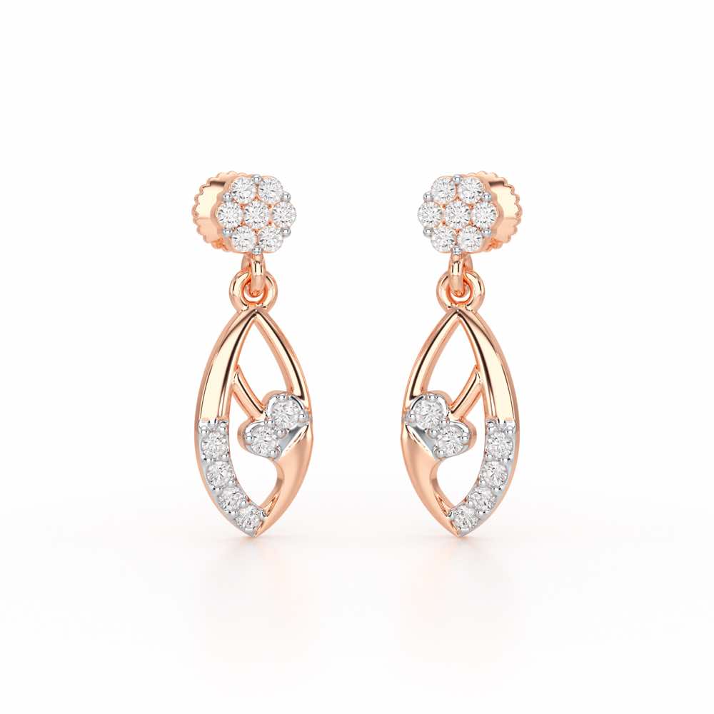 Flawless Epitome Dangler Silver Earrings - Rose Gold - Image 2
