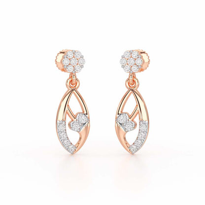 Flawless Epitome Dangler Silver Earrings - Rose Gold - Image 2
