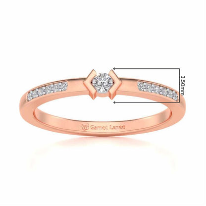 Blissed Solitaire Silver Ring - Rose Gold - Image 5