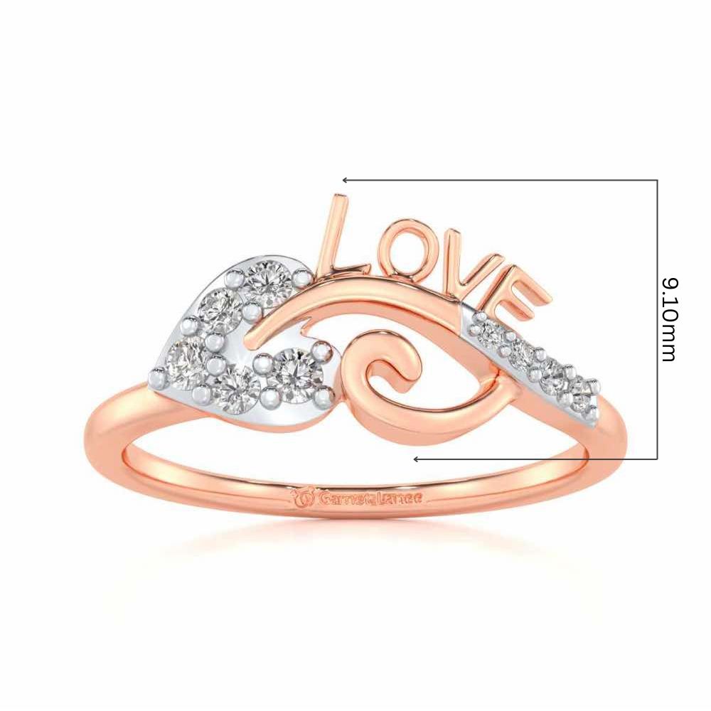 Eloquent Heart Silver Ring - Rose Gold - Image 5