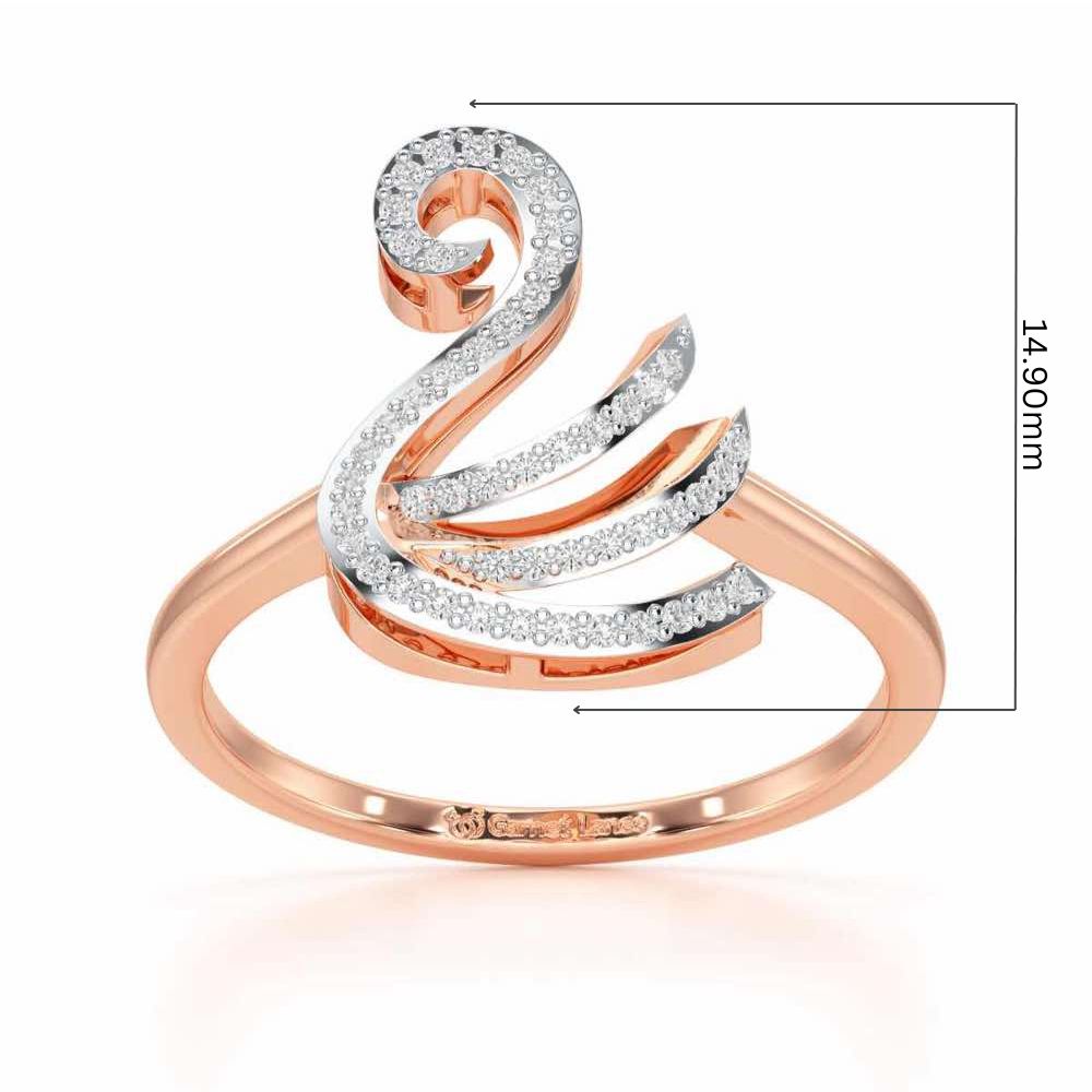 Celestial Swan Silver Ring - Rose Gold - Image 5