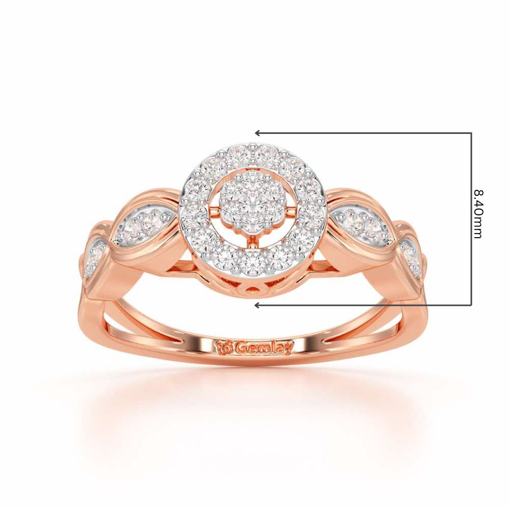 Ethereal Avni Silver Ring - Rose Gold - Image 2