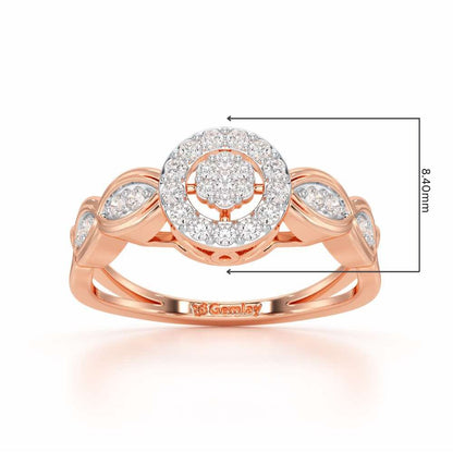 Ethereal Avni Silver Ring - Rose Gold - Image 2