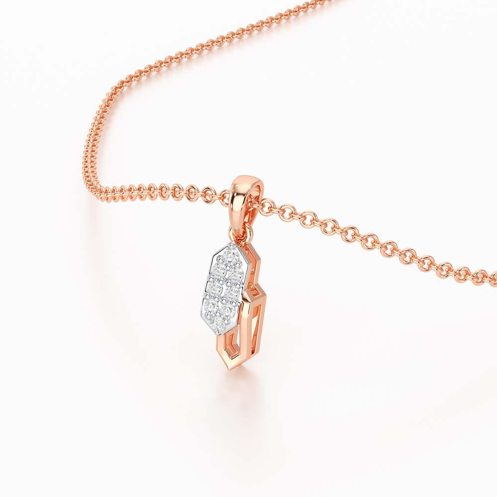 Moonbeam Glow Silver Pendant - Rose Gold - Image 2