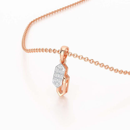 Moonbeam Glow Silver Pendant - Rose Gold - Image 2