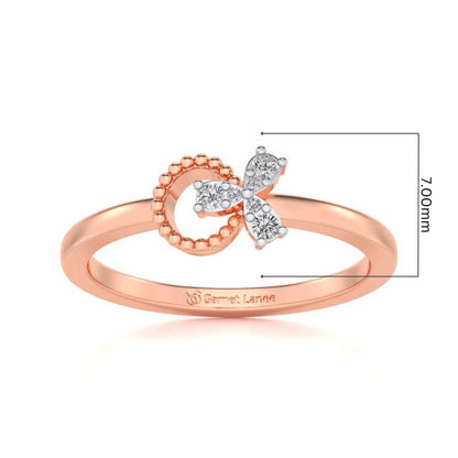 Loop Around Bloom Silver Ring - Rose Gold - Image 5
