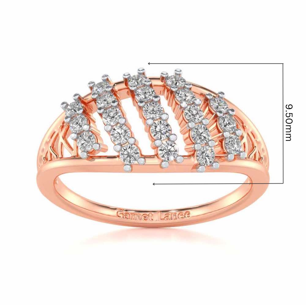 Flora Lattice Silver Ring - Rose Gold - Image 5