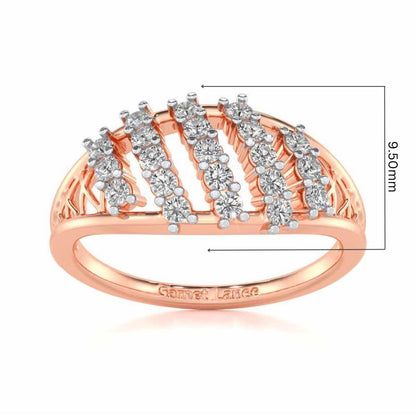 Flora Lattice Silver Ring - Rose Gold - Image 5