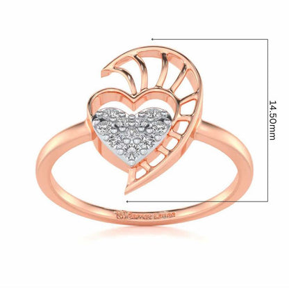 Heart Love Silver Ring - Rose Gold - Image 5