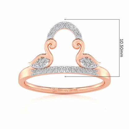 Audacious Pisces Silver Ring - Rose Gold - Image 5