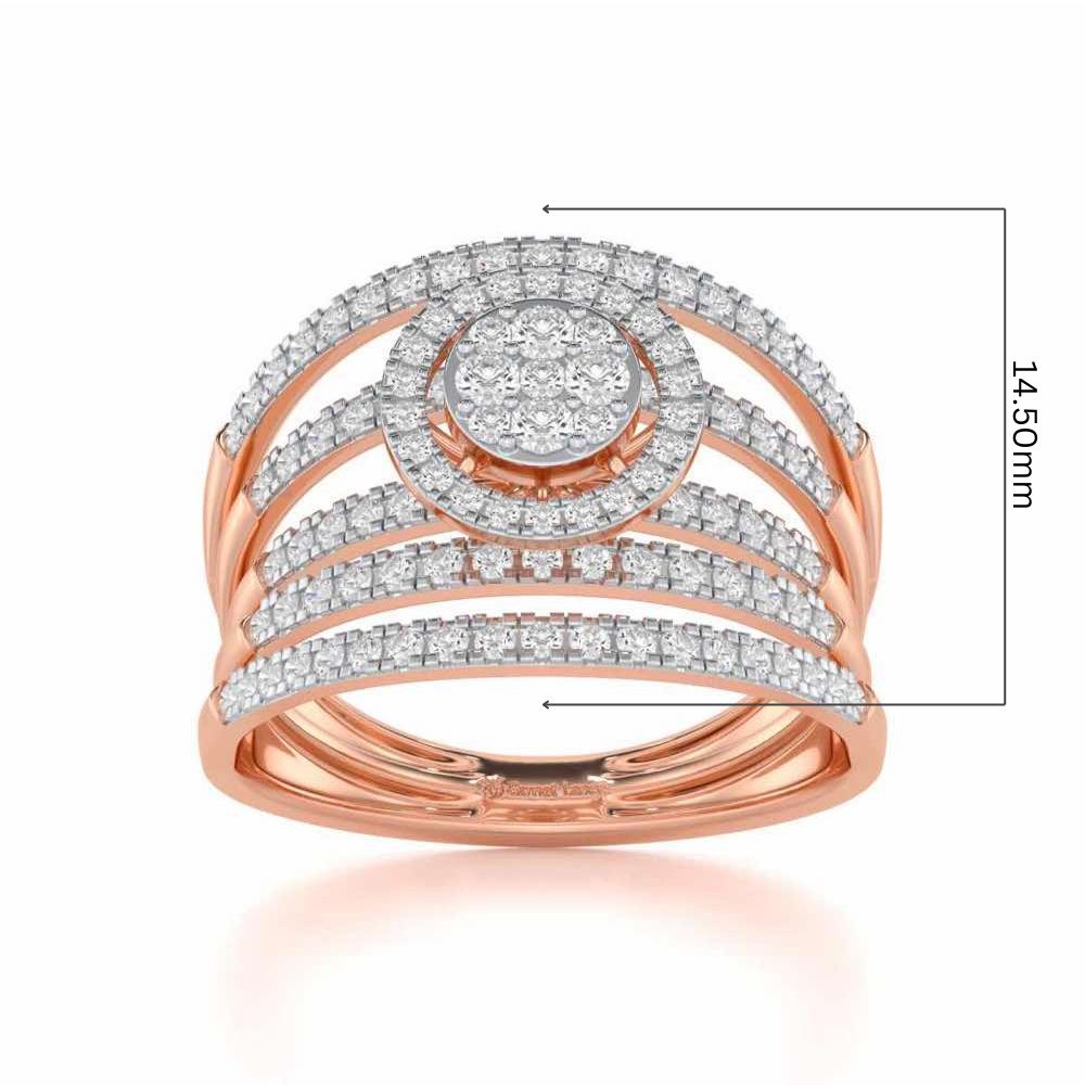 Lustrous Lace Silver Ring - Rose Gold - Image 5