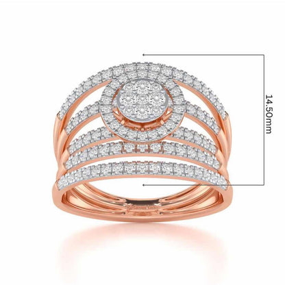 Lustrous Lace Silver Ring - Rose Gold - Image 5