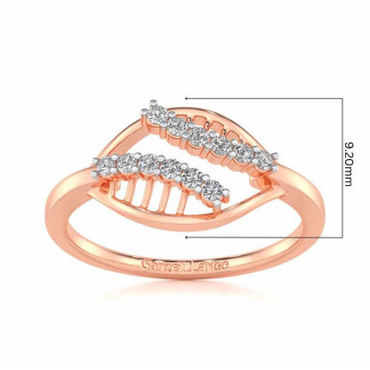 Trapeze Lattice Silver Ring - Rose Gold - Image 5