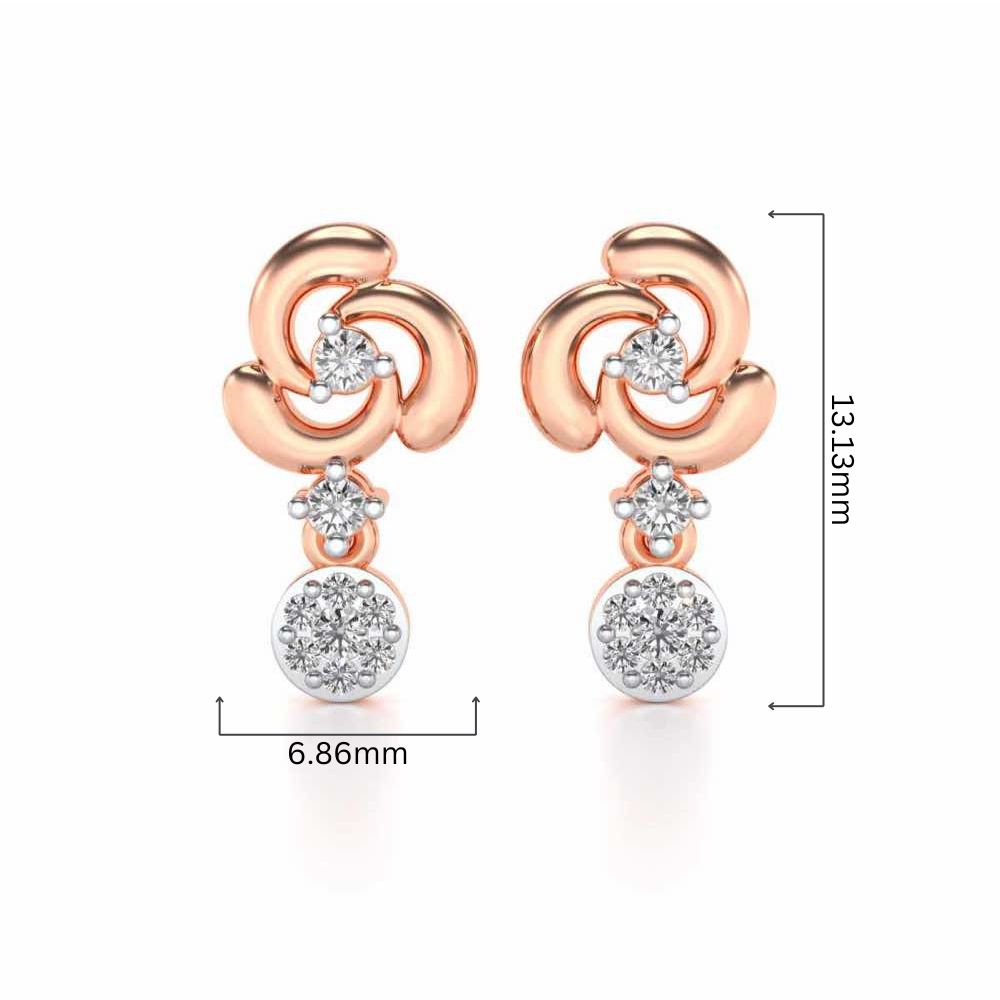 Aarna Silver Earrings - Rose Gold - Image 4