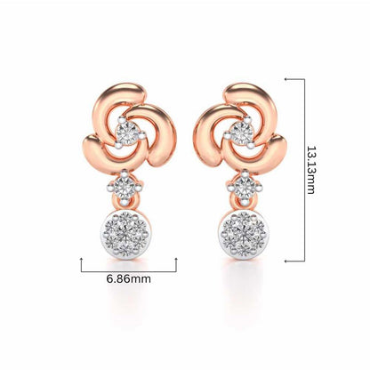 Aarna Silver Earrings - Rose Gold - Image 4