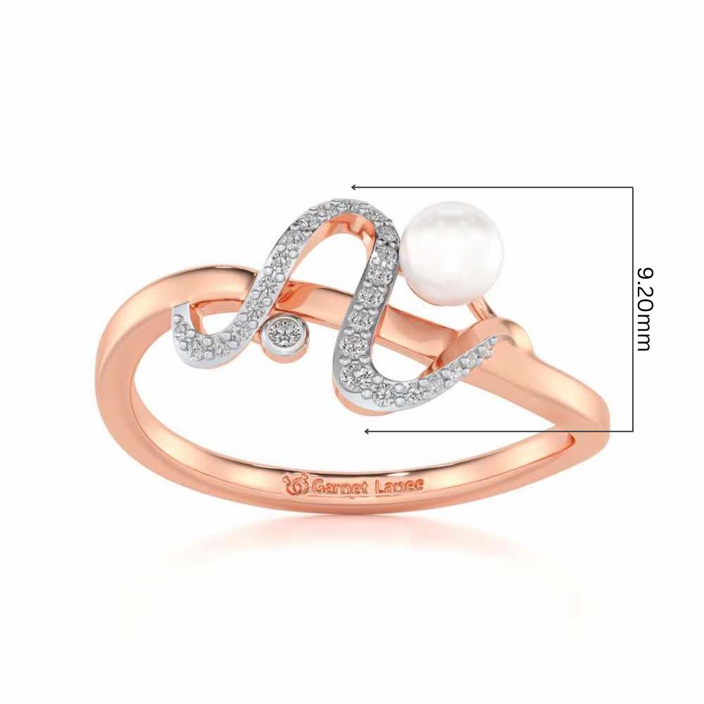 Brim Silver Pearl Ring - Rose Gold - Image 5