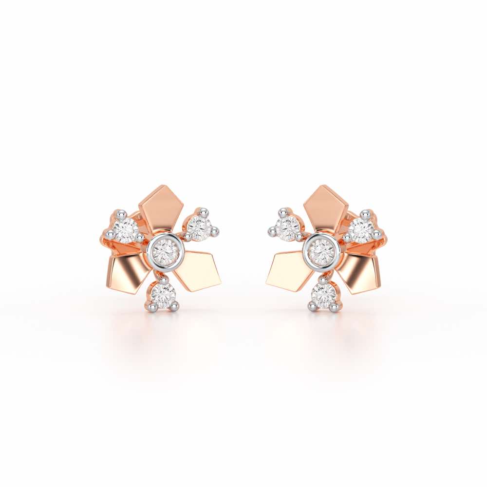 Epitome Silver Earrings - Rose Gold - Image 2