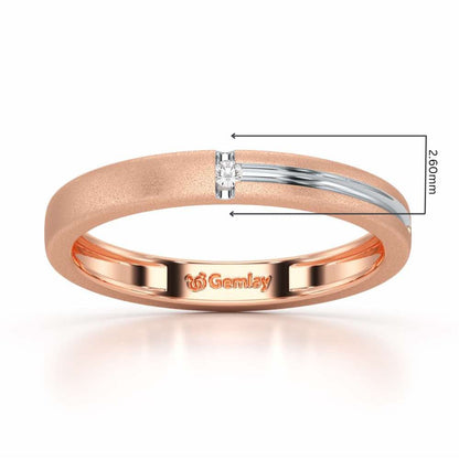 Aveline Simplicity Silver Ring - Rose Gold - Image 2