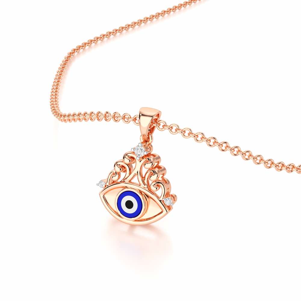 Serenity Shield Silver Pendant - Rose Gold - Image 2